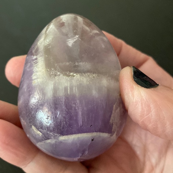 Vintage Madagascar Genuine Polished Amethyst Egg Crystal Healing Spiritual - Picture 3 of 9